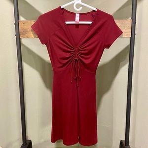 No Boundaries burgundy v-neck mini dress size small